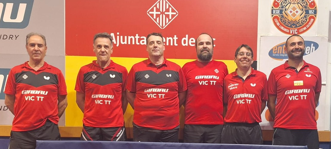 GIRBAU VIC TT Veterans Temporada 2025-26 Joan Riera, Pere Ausió, Jordi Pladevall, Carles Bover, Jordi Tor i Lluís Peix