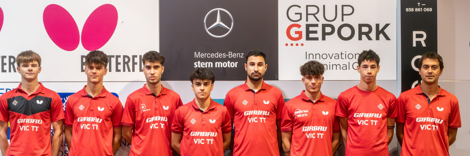 GIRBAU VIC TT DHM i PDM 2024-25 Arnau Miarons, Martí Garrido, Biel Gimeno, Biel Rodríguez, Ehsan Shafreh, Edgar Venegas, Adria Bau i Sergi Molist (entrenador)