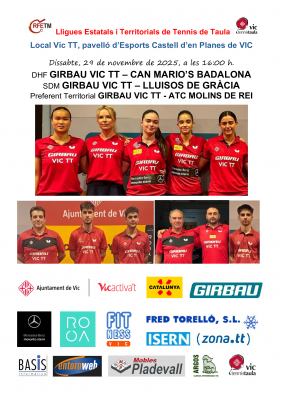 Cartell Partits Local de Joc Girbau Vic TT