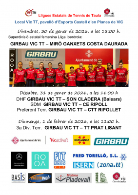Cartell Partits GIRBAU VIC TT, a Vic, 30 gener a 1 de febrer.