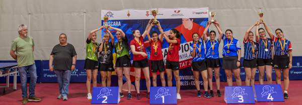 Podi equips femenins Camp de Catalunya 2024. Foto FCTT