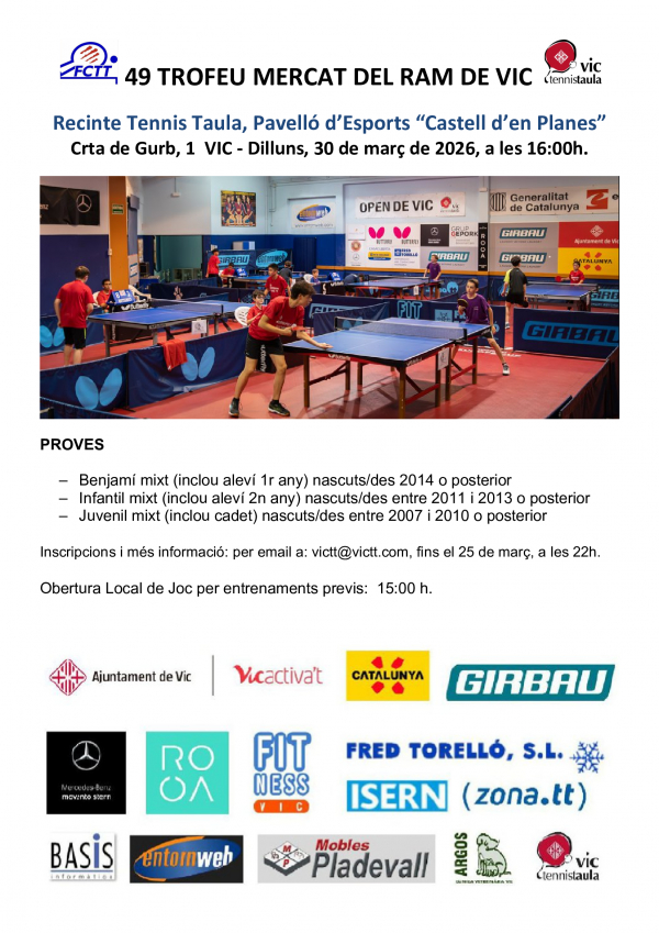 Cartell 49 Trofeu Mercat del Ram de Vic per a Joves