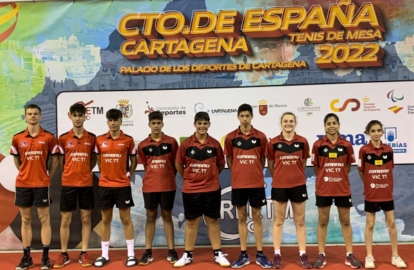Esportistes del Girbau Vic TT, participants a les proves juvenil i aleví del Campionat d'Espanya a Cartagena