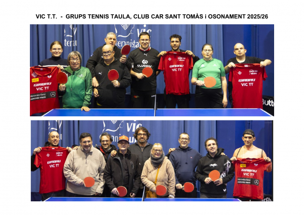 GRUPS TENNIS TAULA Club CAR Sant Tomàs i Osonament