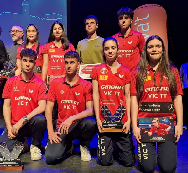 El GIRBAU VIC TT: Millor Equip Femení i Millor Equip Promesa Masculí, a la Nit de l'Esport Vigatà 2025