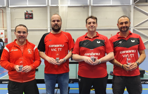 Jordi Dot, Carles Bover, Jordi Pladevall i Lluís Peix, subcampions de dobles Camp d'Espanya Veterans AEJVTM